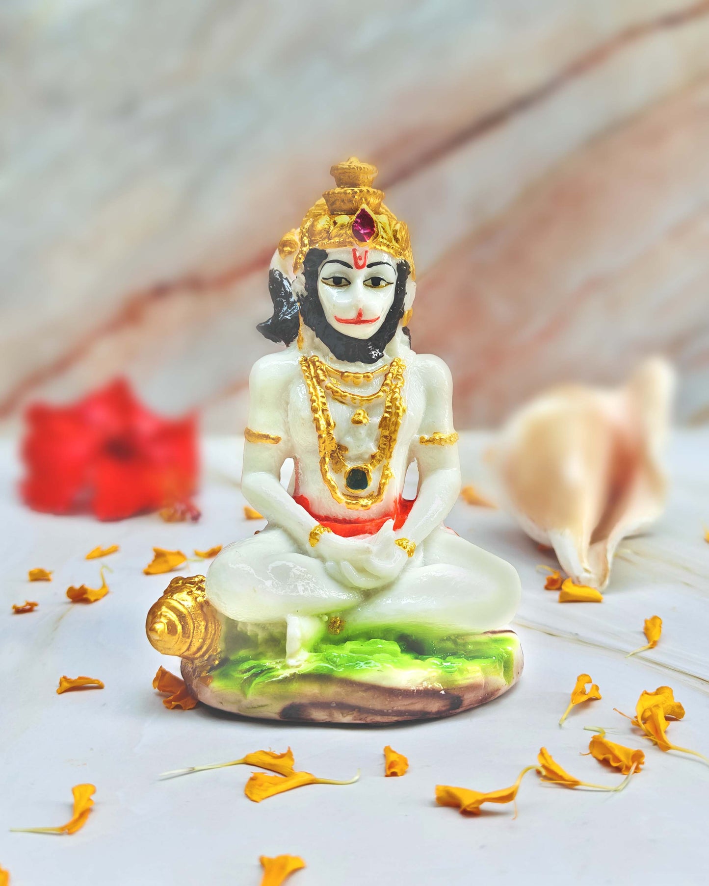 SHINDE EXPORTS Small Size Marble Hanuman Idol murti for car Dashboard Home puja