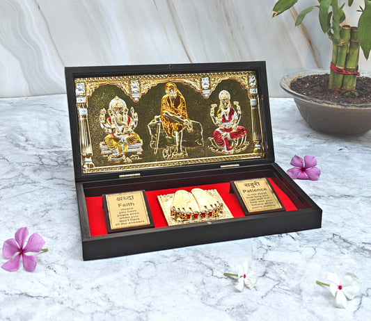 SHINDE EXPORTS Shirdi Sai Baba Charan paduka Gift Box for puja