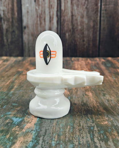 SHINDE EXPORTS White shivling Idol for Home puja