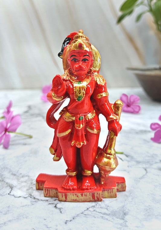 SHINDE EXPORTS small size marble hanuman idol murti for car dashboard home puja