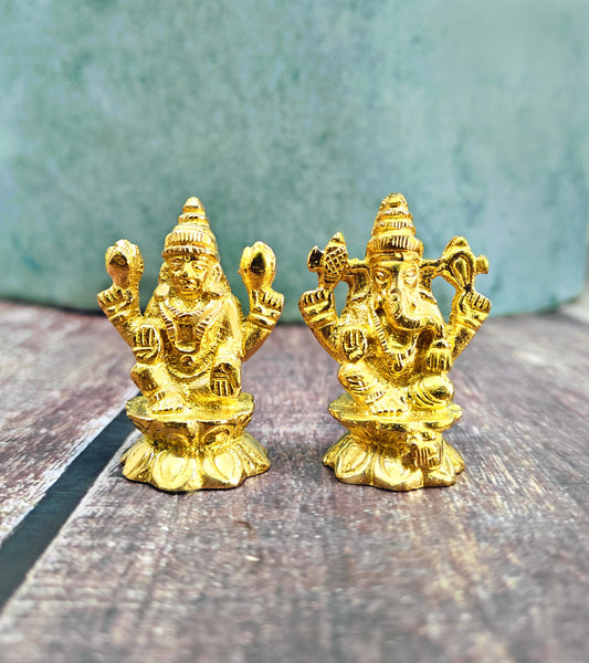 SHINDE EXPORTS small brass laxmi ganesh murti idol statue 4.5cm Miniature for Home Decor, Pooja Items, Temple