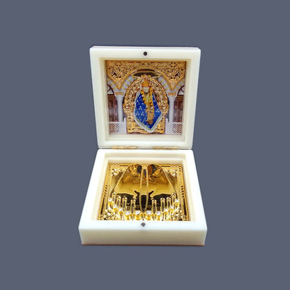SHINDE EXPORTS Shirdi Sai Baba Decorative Photo Frame box with Charan Paduka for God Pooja and Gift.