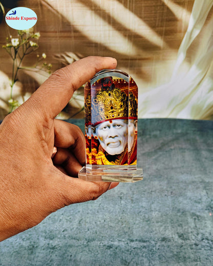SHINDE EXPORTS shirdi Sai Baba car Dashboard Idol Cum Desk Stand 3.5 inches