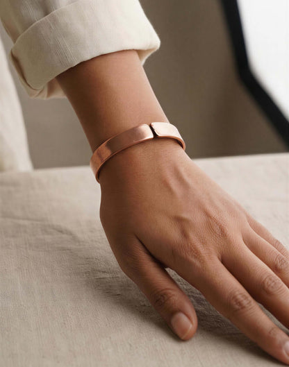 SHINDE EXPORTS handcrafted pure copper bangle bracelets for women men kada 12mm wide cuff 70gms