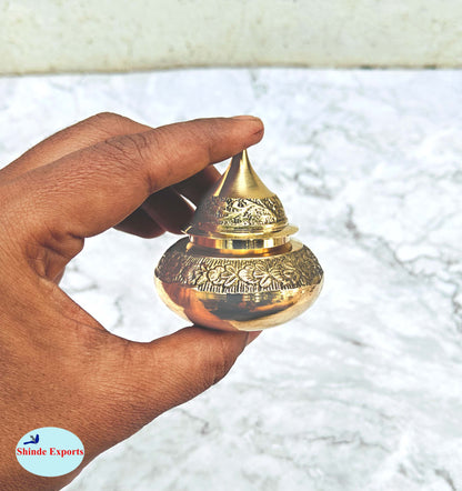 SHINDE EXPORTS brass sindur dani dibbi sindoor box dabbi for women