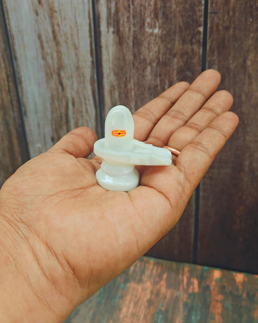 SHINDE EXPORTS White shivling Idol for Home puja