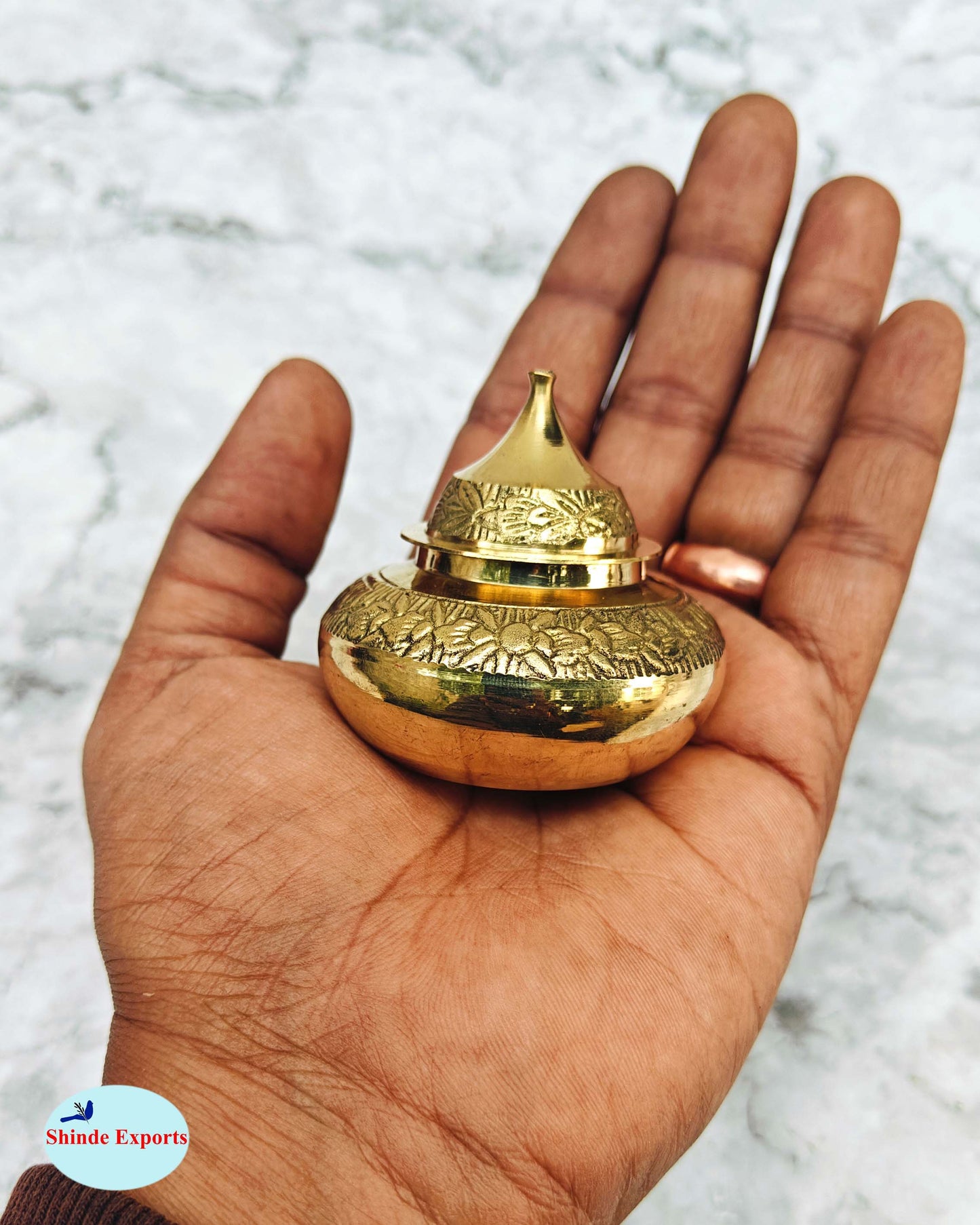 SHINDE EXPORTS brass sindur dani dibbi sindoor box dabbi for women