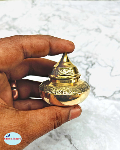 SHINDE EXPORTS brass sindur dani dibbi sindoor box dabbi for women