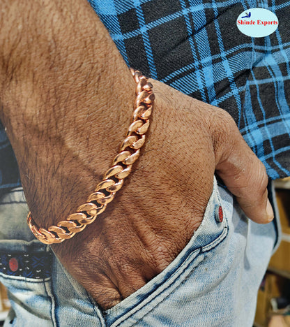 SHINDE EXPORTS Pure Copper Link Chain  Bracelet for Men