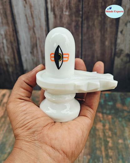 SHINDE EXPORTS White shivling Idol for Home puja