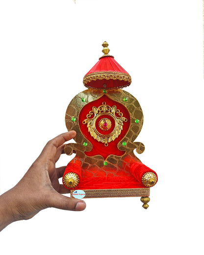 SHINDE EXPORTS wooden singhasan for god laddu gopal big size 11 inches laxmi ganesh puja throne