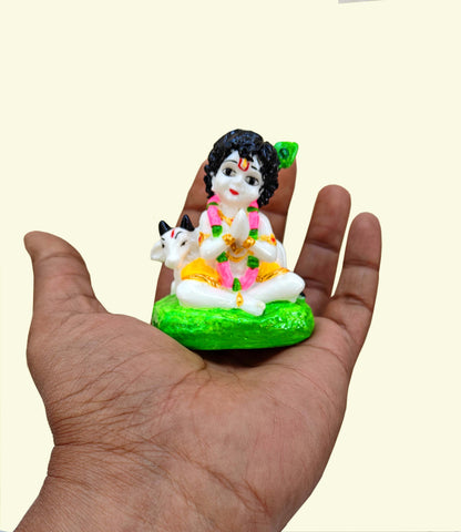 HINDE EXPORTS bal gopal marble idol murti baal krishna statue small 3 inches