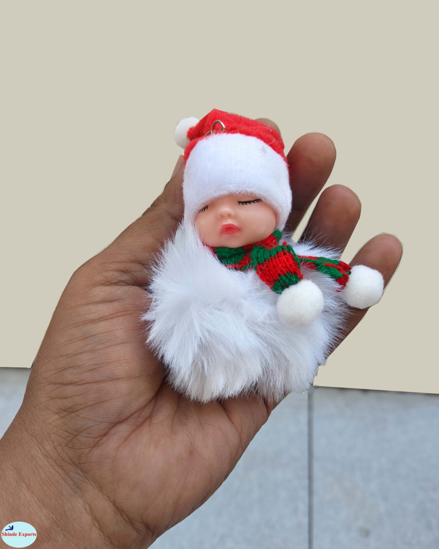 SHINDE EXPORTS santa claus keychain christmas small plush keychains pack of 2