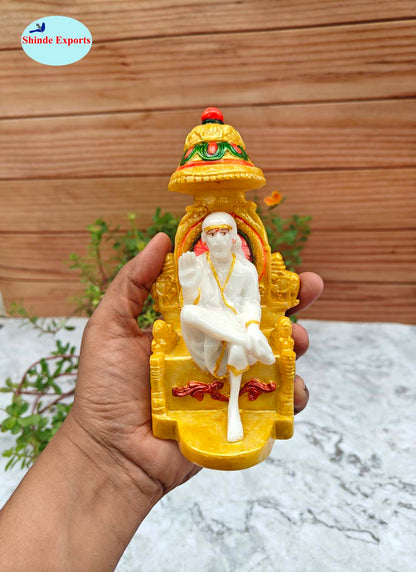 SHINDE EXPORTS shirdi saibaba Marble Idol Statue murti Home Murty for car
