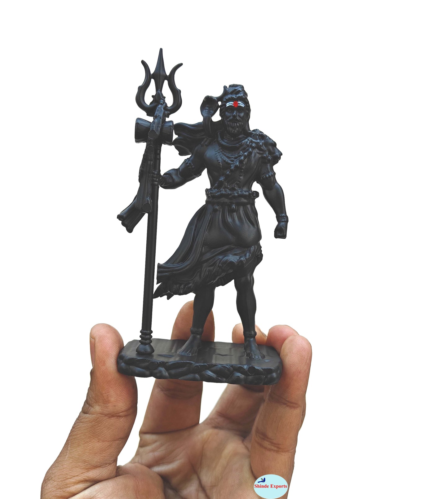 SHINDE EXPORTS lord shiva plastic idol for car dashboard pooja room home decor small size 4.7 inches mahadev murti bholenath statue