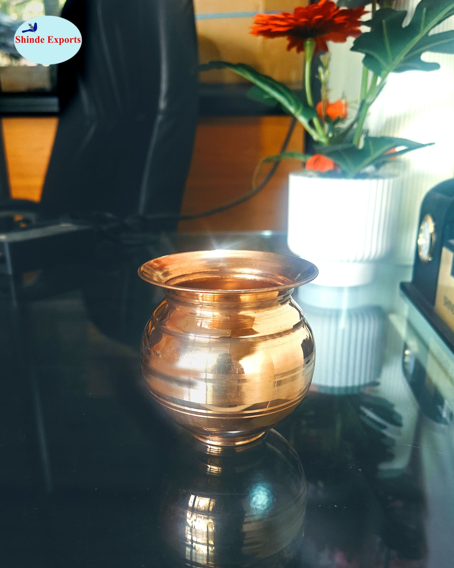 SHINDE EXPORTS Small Size Copper tamba lota Kalash for puja Drinking Water Pooja
