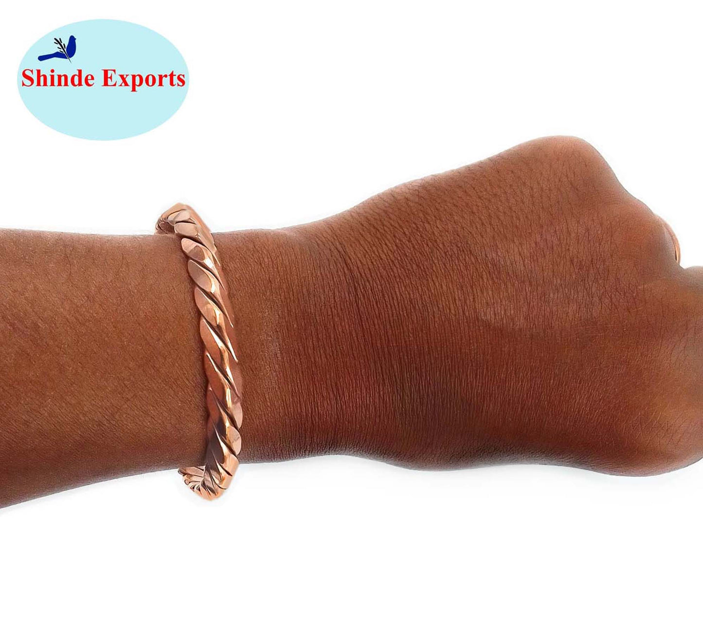 SHINDE EXPORTS Pure Copper Adjustable Kada Bracelet for Men & Women| Magnetic Copper Healing Hand Cuff/Bangle Kada for Unisex Adult