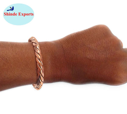 SHINDE EXPORTS Pure Copper Adjustable Kada Bracelet for Men & Women| Magnetic Copper Healing Hand Cuff/Bangle Kada for Unisex Adult