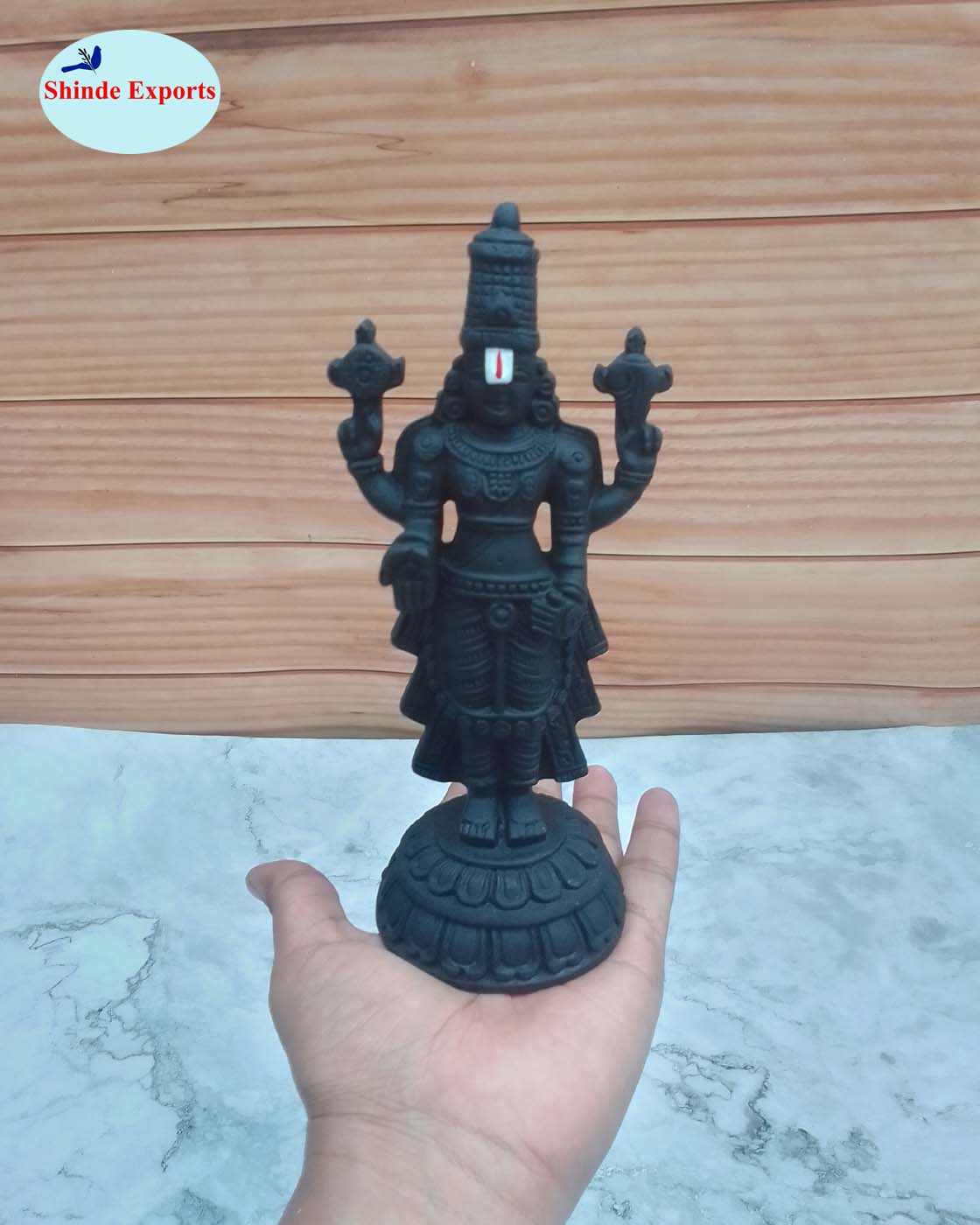 SHINDE EXPORTS Govinda Idol for car Dashboard/Balaji murti for car/tirupati Balaji murti/Balaji Statue for Pooja Room