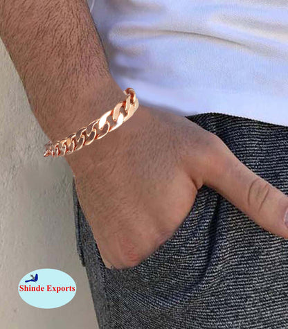 SHINDE EXPORTS Pure Copper Link Chain  Bracelet for Men