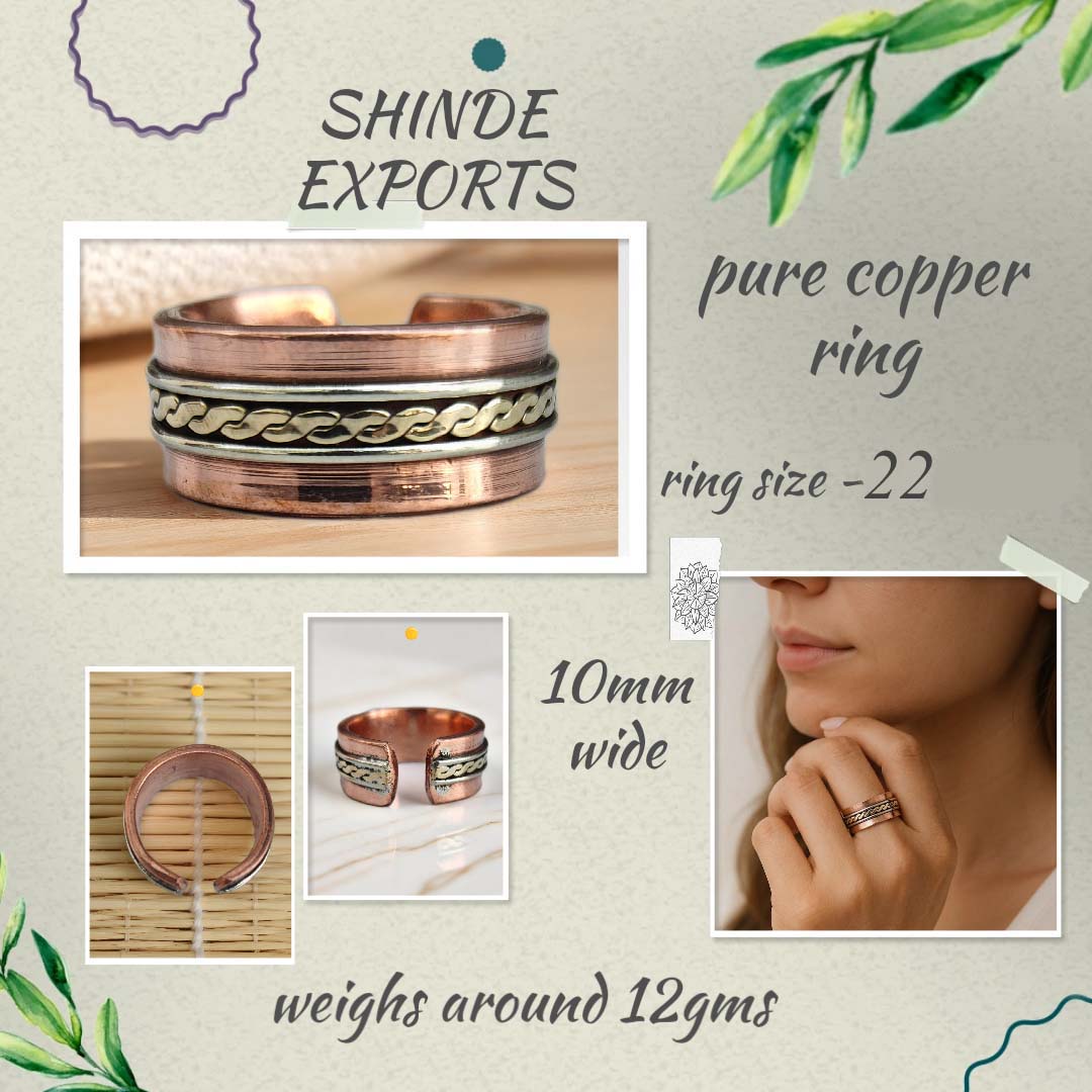 SHINDE EXPORTS Pure Copper magnetic ring for men and women 8mm