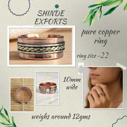 SHINDE EXPORTS Pure Copper magnetic ring for men and women 8mm