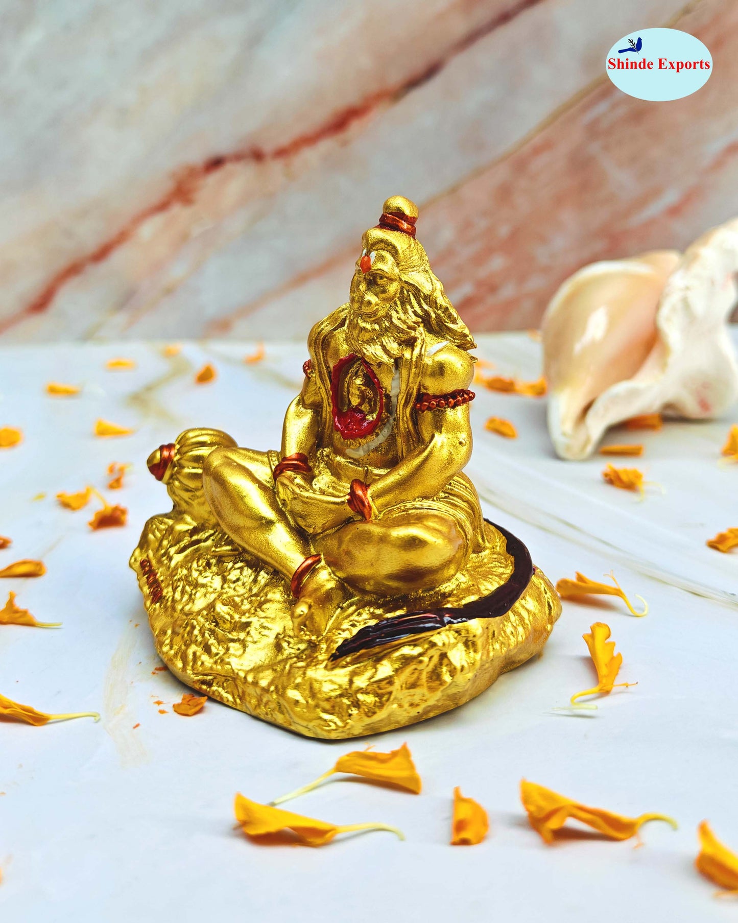 SHINDE EXPORTS Small Size Marble Hanuman Idol murti for car Dashboard Home puja