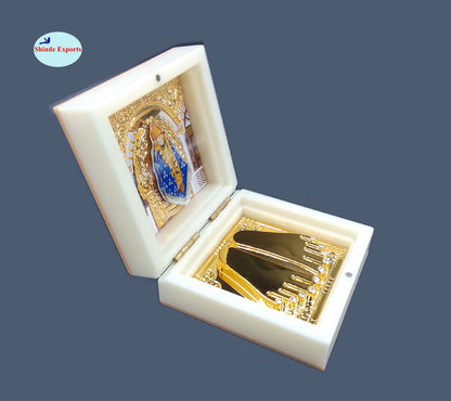 SHINDE EXPORTS Shirdi Sai Baba Decorative Photo Frame box with Charan Paduka for God Pooja and Gift.
