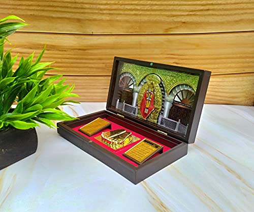 SHINDE EXPORTS Shirdi Sai Baba Decorative Photo Frame box with Charan Paduka for God Pooja and Gift.