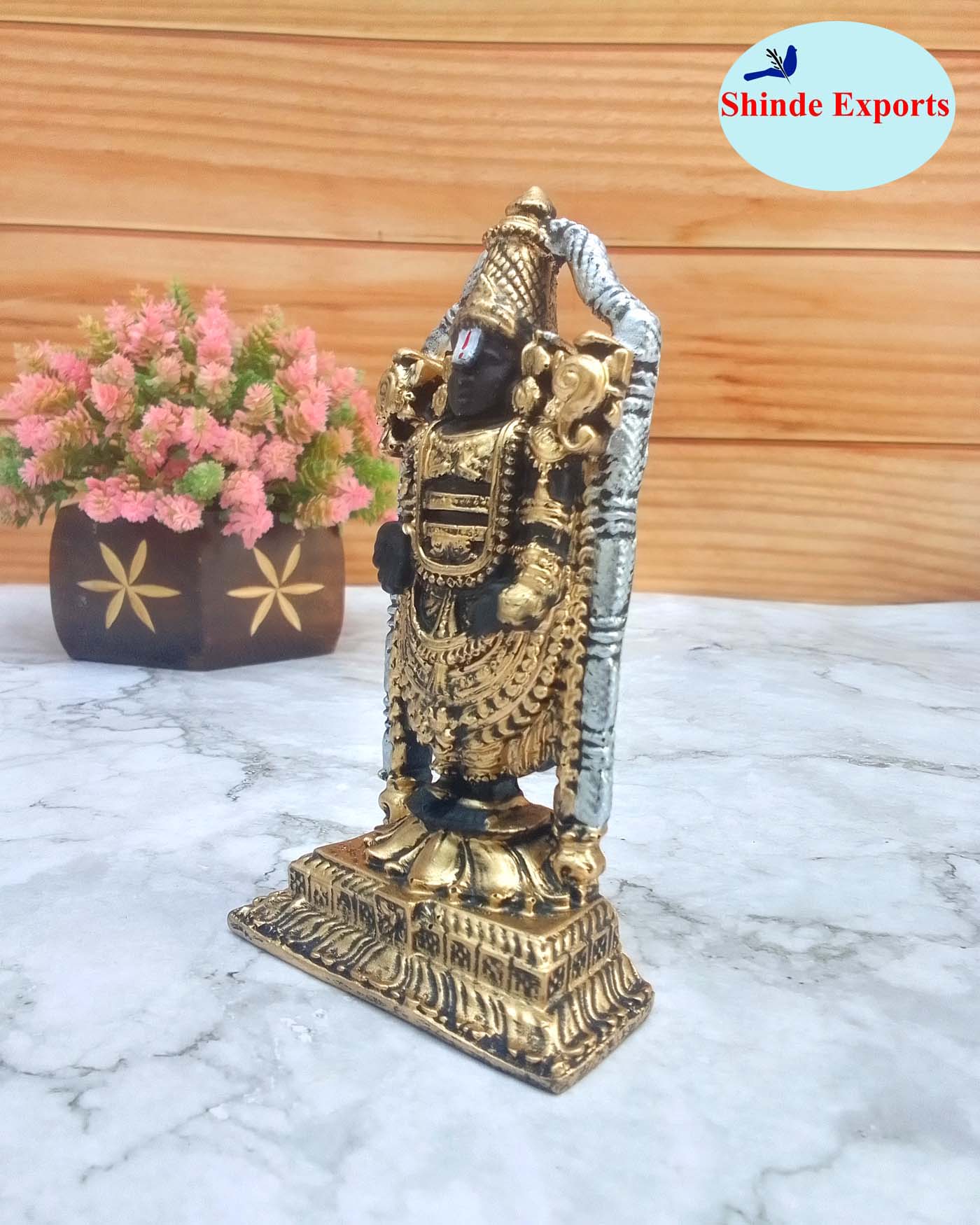 SHINDE EXPORTS Govinda Idol for car Dashboard/Balaji murti for car/tirupati Balaji murti/Balaji Statue for Pooja Room