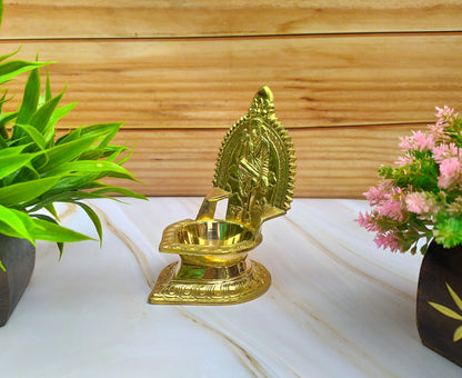 SHINDE EXPORTS Shirdi Saibaba Figure Golden Brass Diya for puja for Home Decor