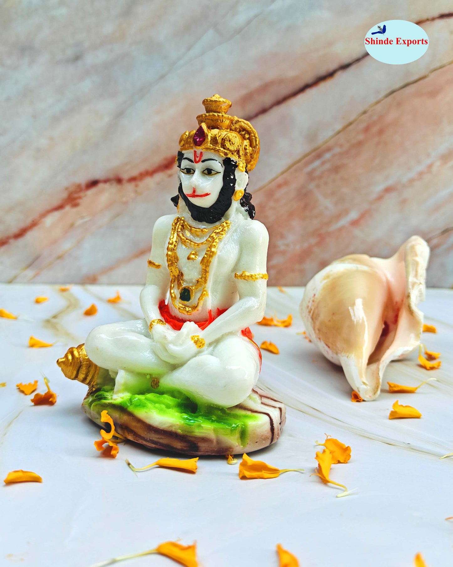 SHINDE EXPORTS Small Size Marble Hanuman Idol murti for car Dashboard Home puja