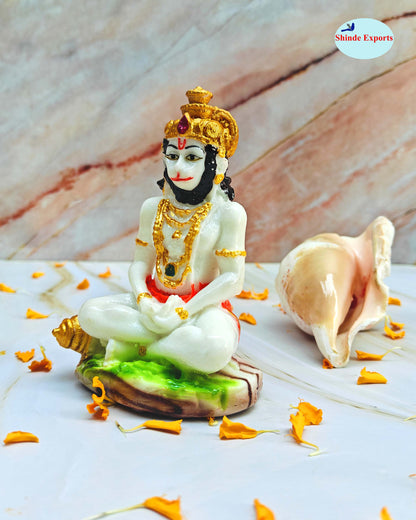 SHINDE EXPORTS Small Size Marble Hanuman Idol murti for car Dashboard Home puja
