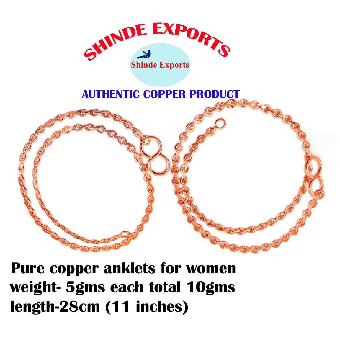 SHINDE EXPORTS pure copper anklets for women girls legs payal
