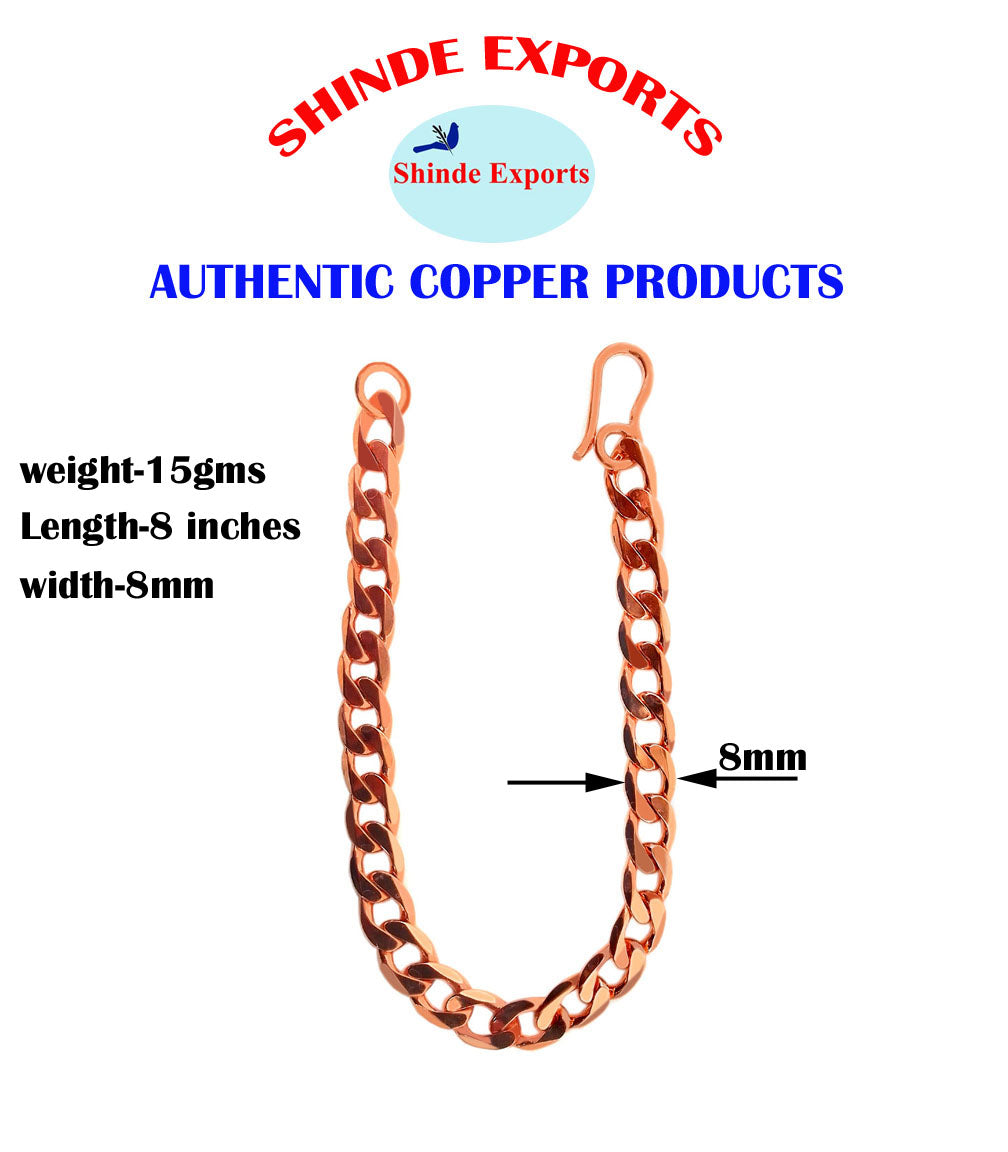 SHINDE EXPORTS Pure Copper Link Chain  Bracelet for Men