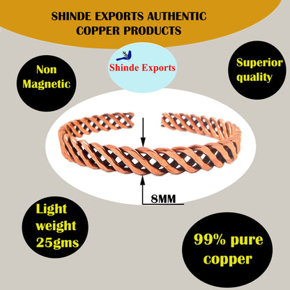 SHINDE EXPORTS pure copper kada bracelet for men women original light weight