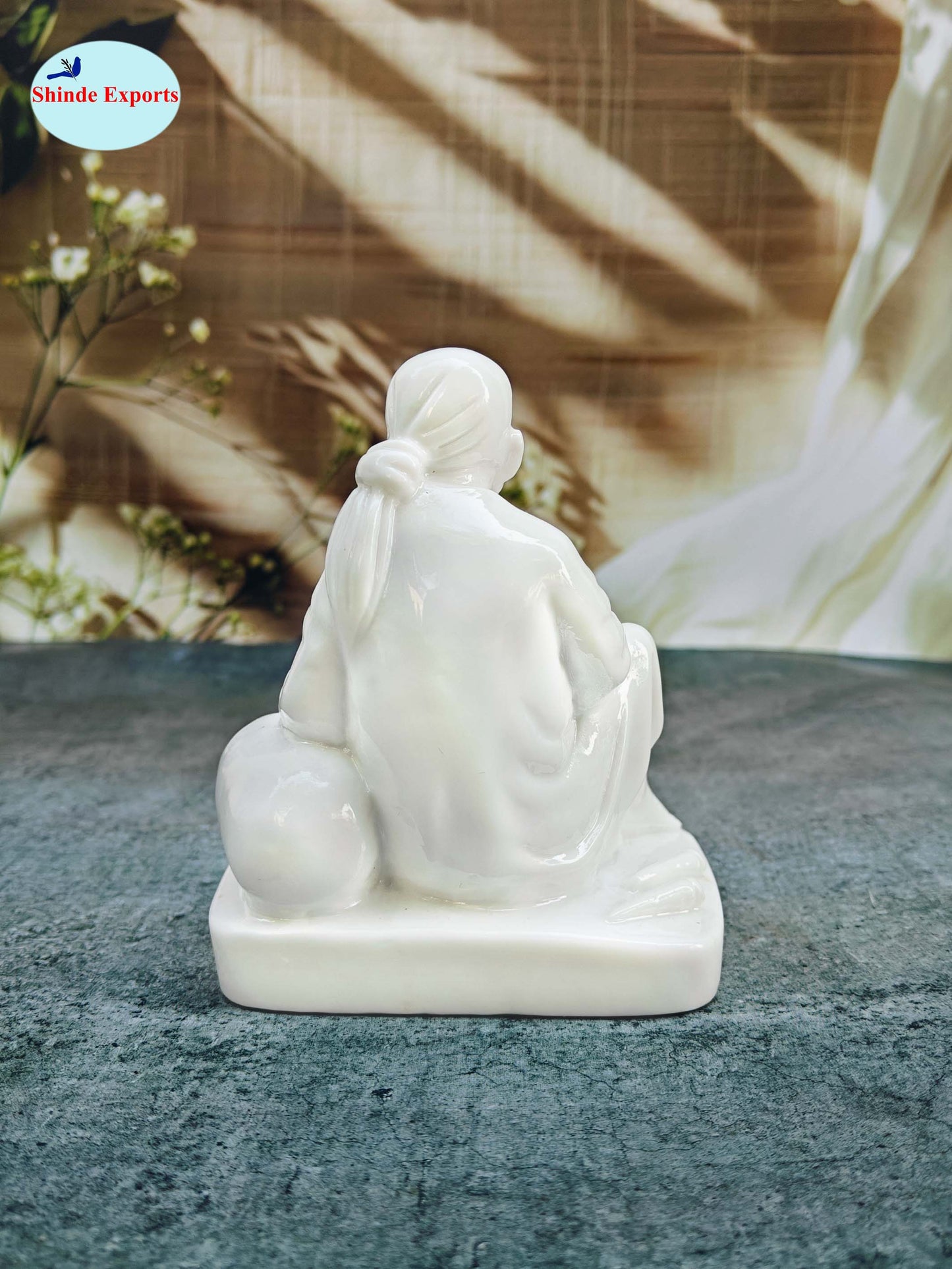 SHINDE EXPORTS Big Size White shirdi saibaba Marble Idol for Pooja Room Statue murti Home Murty 5 inches