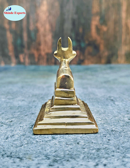 SHINDE EXPORTS Small Brass Nandi Idol Statue vastu Bull murti for Pooja at mandir Home
