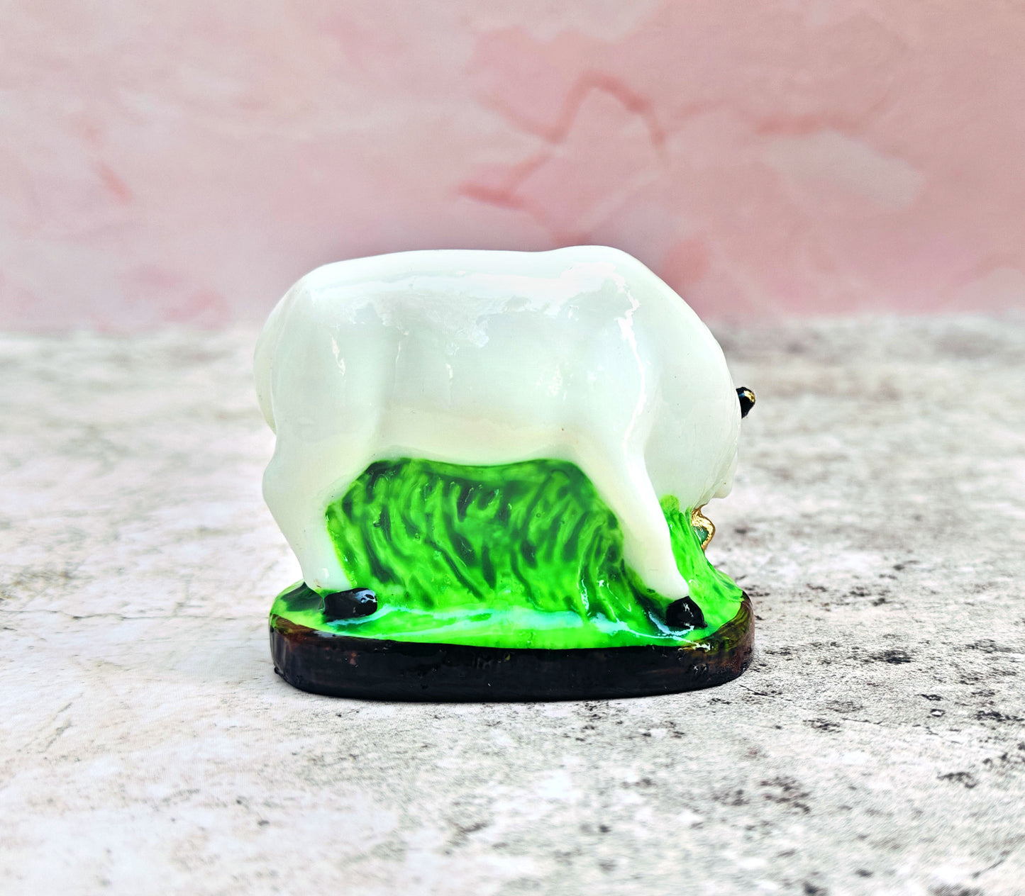 SHINDE EXPORTS cow with calf kamdhenu marble idol white statue for vastu pooja home décor