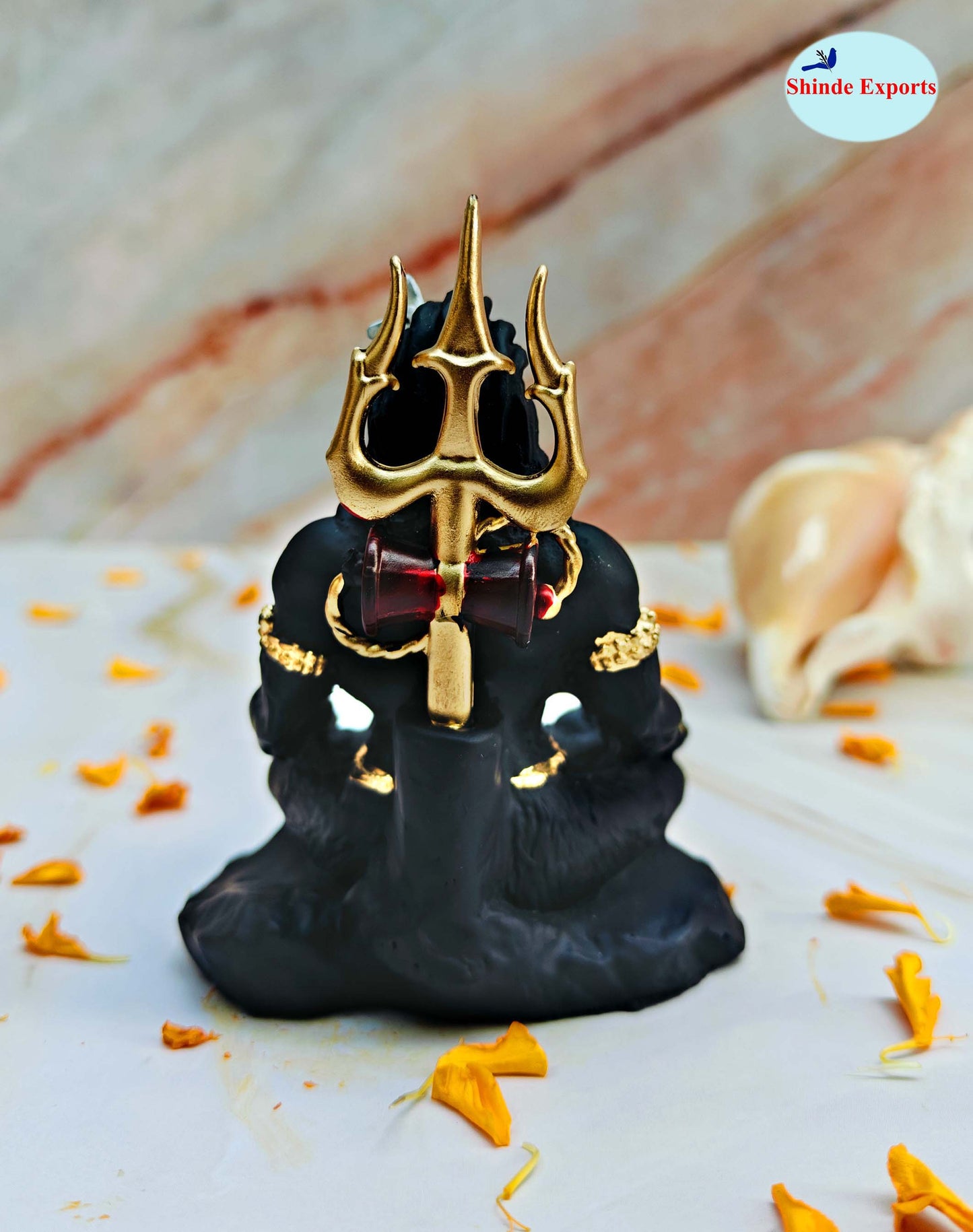 SHINDE EXPORTS Shiva Bholenath mahadev shankar bhagwan ki Marble murti for car Dashboard Home Pooja