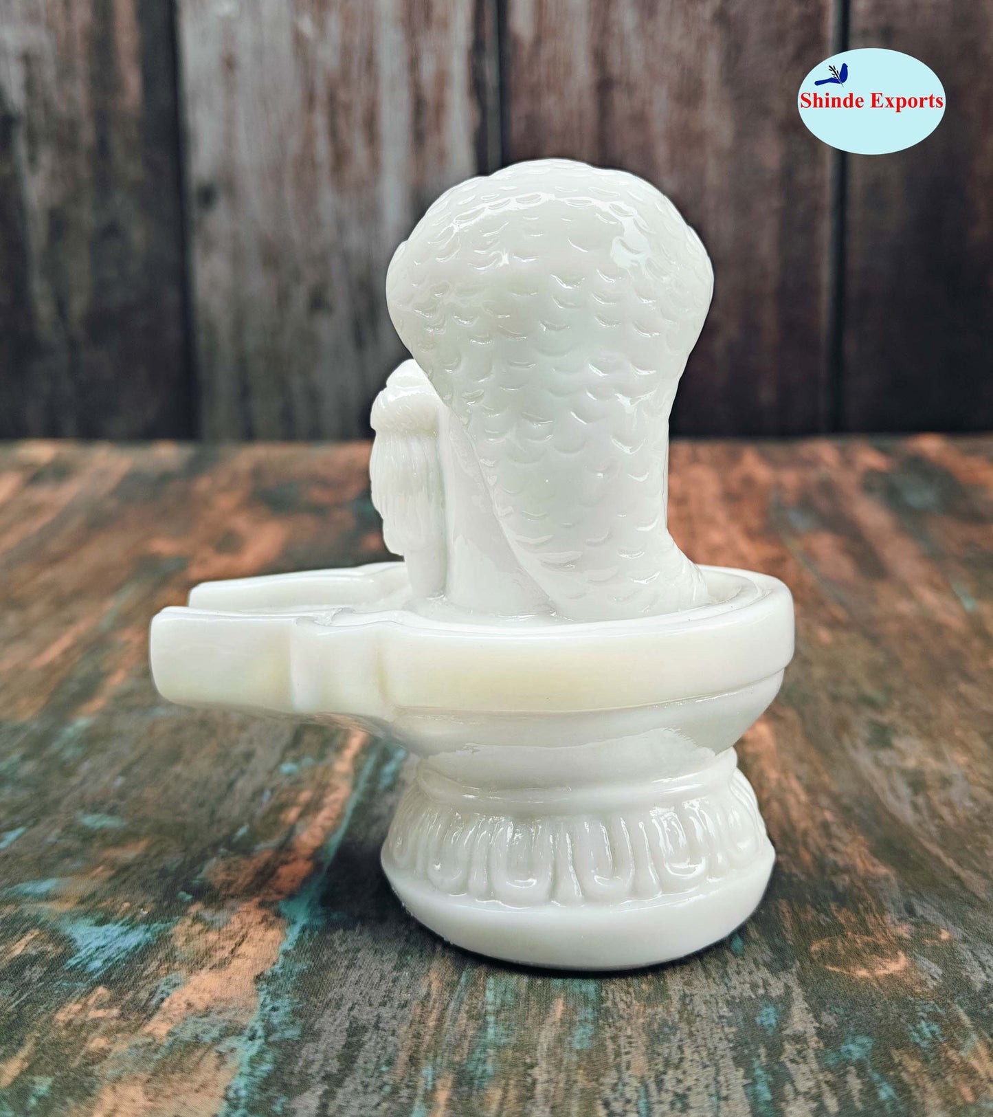 SHINDE EXPORTS marble shivling idol with shiva parvati parivar for home puja car dashboard gift