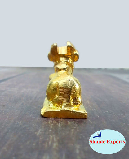 SHINDE EXPORTS Small Brass Nandi Idol Statue vastu Bull murti for Pooja at mandir Home