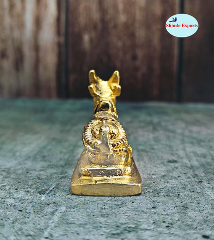 SHINDE EXPORTS Small Brass Nandi Idol Statue vastu Bull murti for Pooja at mandir Home
