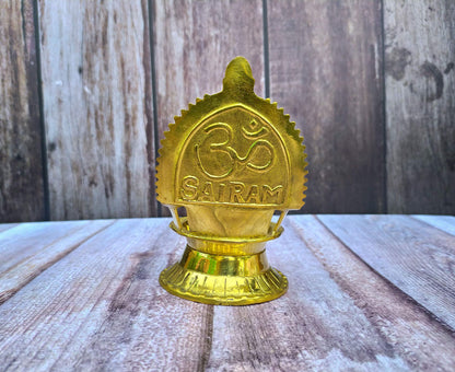 SHINDE EXPORTS Shirdi Saibaba Figure Golden Brass Diya for puja for Home Decor