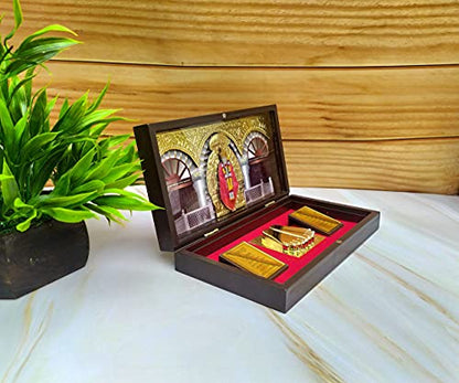 SHINDE EXPORTS Shirdi Sai Baba Decorative Photo Frame box with Charan Paduka for God Pooja and Gift.