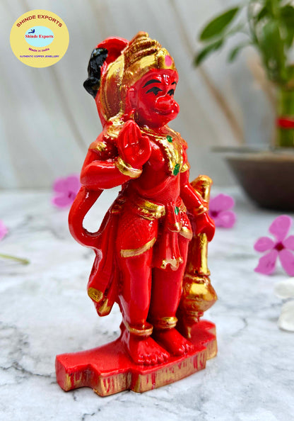 SHINDE EXPORTS small size marble hanuman idol murti for car dashboard home puja