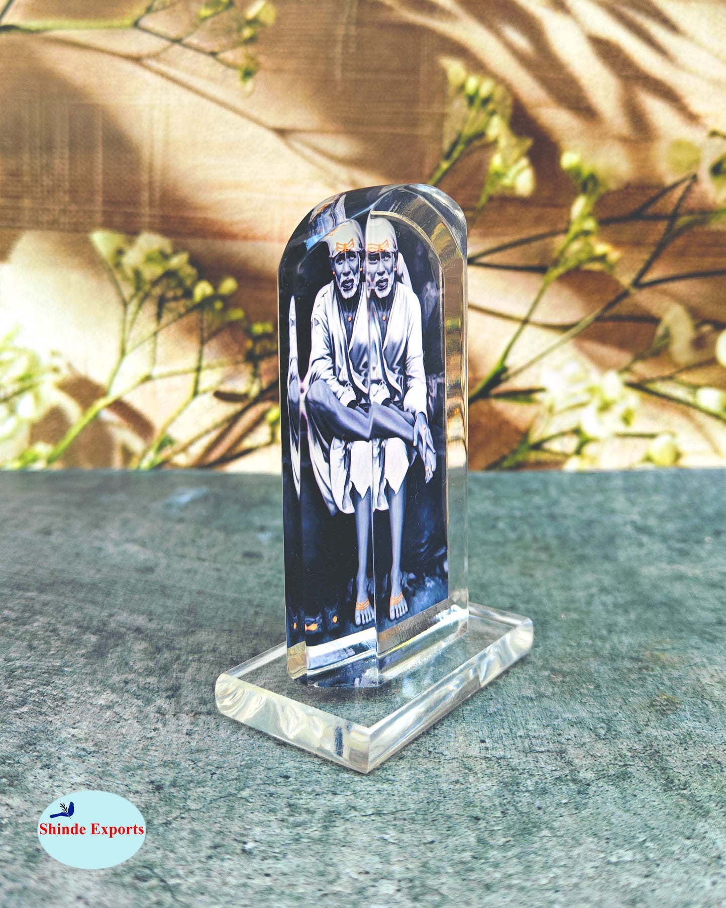 SHINDE EXPORTS shirdi Sai Baba car Dashboard Idol Cum Desk Stand 3.5 inches