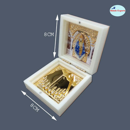 SHINDE EXPORTS Shirdi Sai Baba Decorative Photo Frame box with Charan Paduka for God Pooja and Gift.