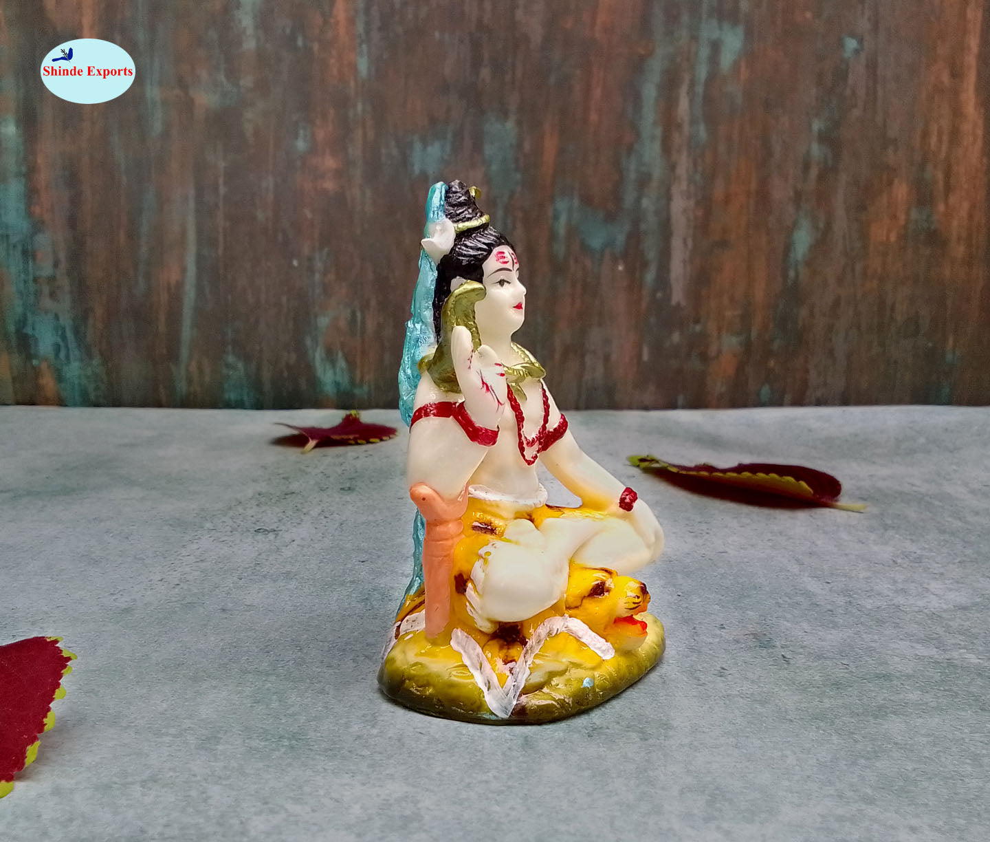 SHINDE EXPORTS Shiva Bholenath mahadev shankar bhagwan ki Marble murti for car Dashboard Home Pooja
