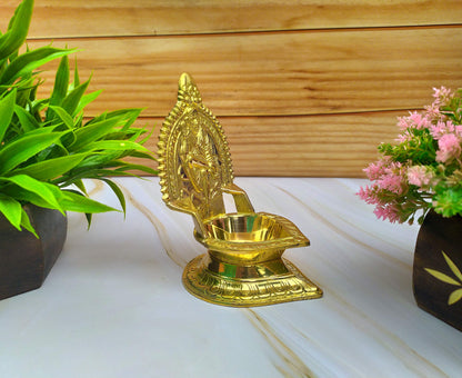 SHINDE EXPORTS Shirdi Saibaba Figure Golden Brass Diya for puja for Home Decor